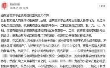  山东省美术考试舞弊事件疑云(28字)