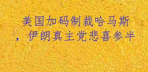 美国加码制裁哈马斯,伊朗真主党悲喜参半