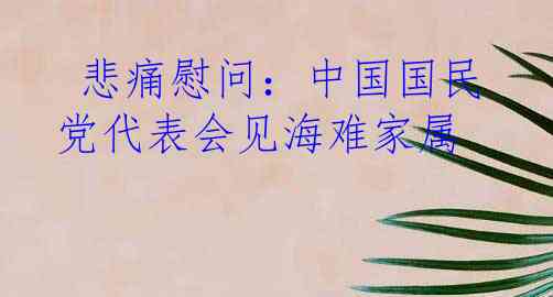  悲痛慰问：中国国民党代表会见海难家属