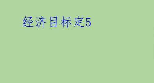  经济目标定5