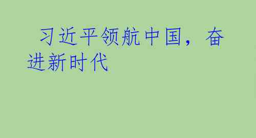  习近平领航中国，奋进新时代