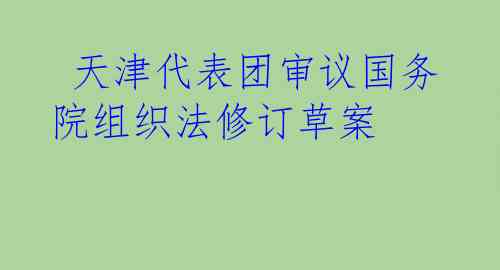  天津代表团审议国务院组织法修订草案