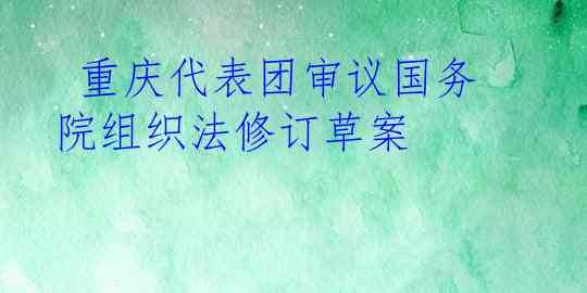  重庆代表团审议国务院组织法修订草案