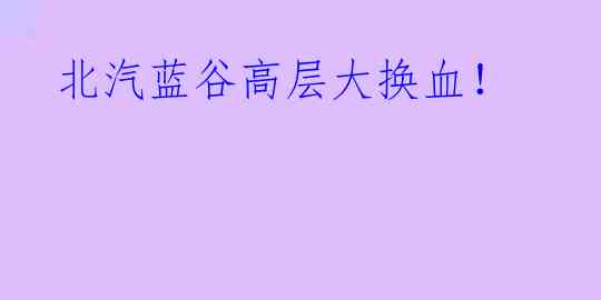  北汽蓝谷高层大换血！