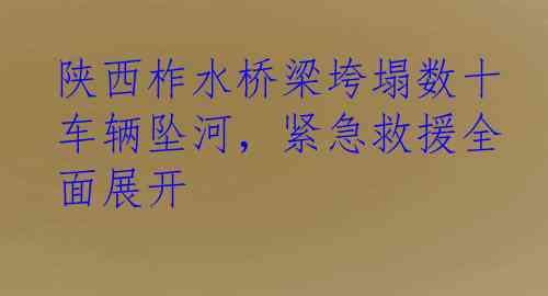 陕西柞水桥梁垮塌数十车辆坠河，紧急救援全面展开