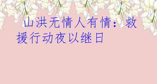  山洪无情人有情：救援行动夜以继日